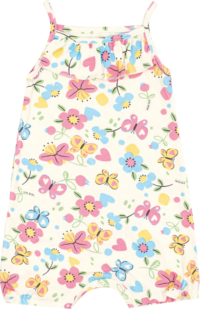 Macacão Feminino Kiko Baby Curto Flores e Borboletas