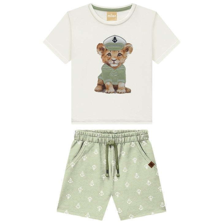 Conjunto Milon Masculino Leãozinho Marinheiro