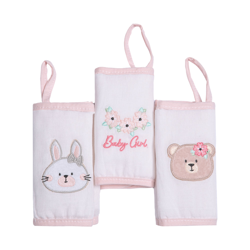 Babete Gifts Papi Friends Coelho E Ursa 3 Peças 40X40CM
