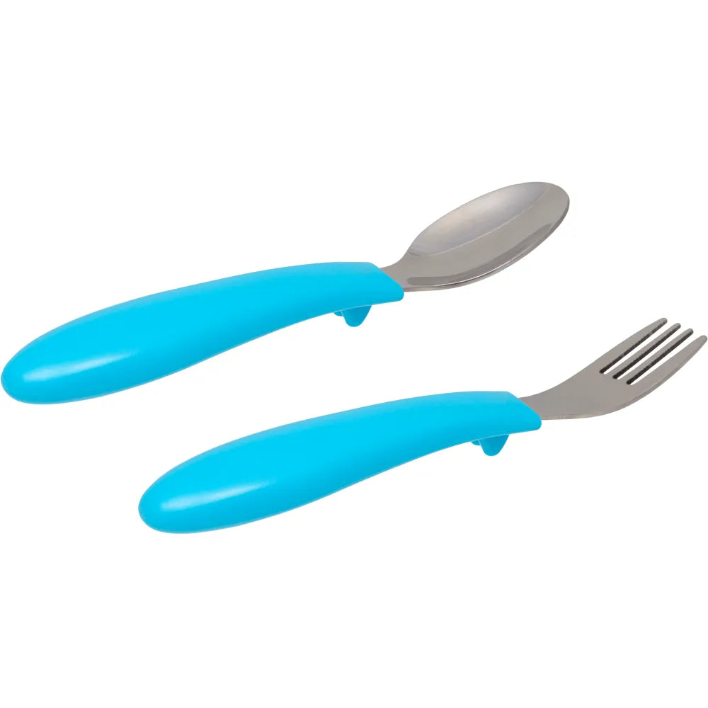 Kit Talheres Infantil Buba Zoo Inox Garfo e Colher com Apoio Higiênico +6 Meses 2 peças