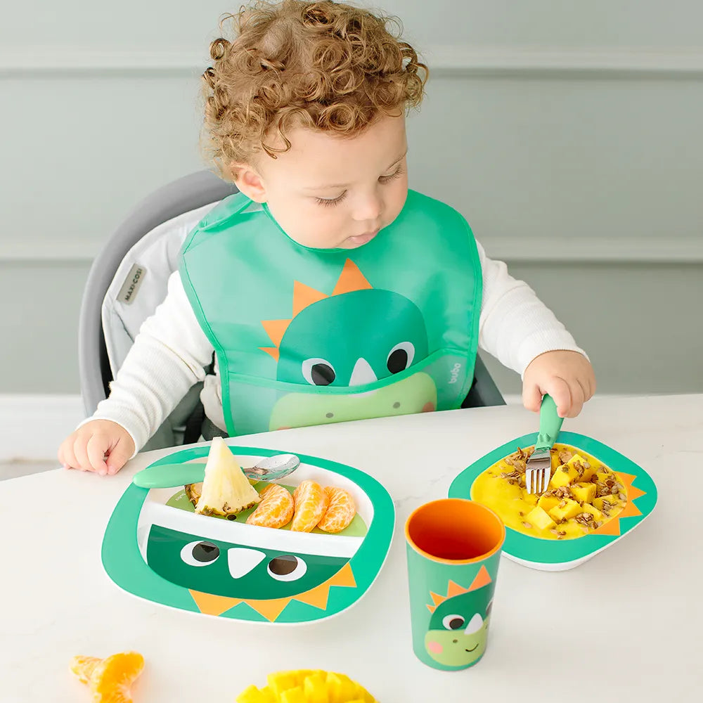 Kit Talheres Infantil Buba Zoo Inox Garfo e Colher com Apoio Higiênico +6 Meses 2 peças