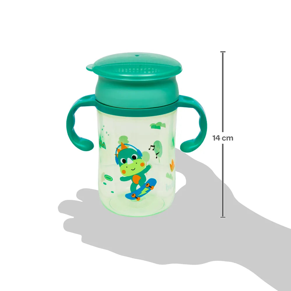 Copo de Treinamento 360 Buba Zoo 300 ml Antivazamento com Alça +12 Meses