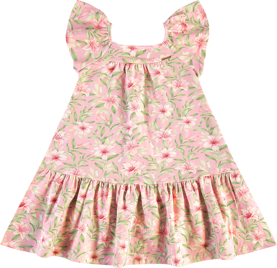 Vestido Infantil Pulla Bulla Estampa Digital Floral – Conforto, Delicadeza e Estilo