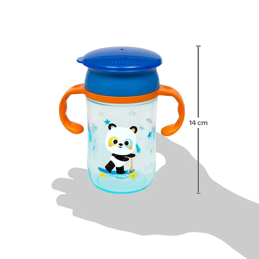 Copo de Treinamento 360 Buba Zoo 300 ml Antivazamento com Alça +12 Meses