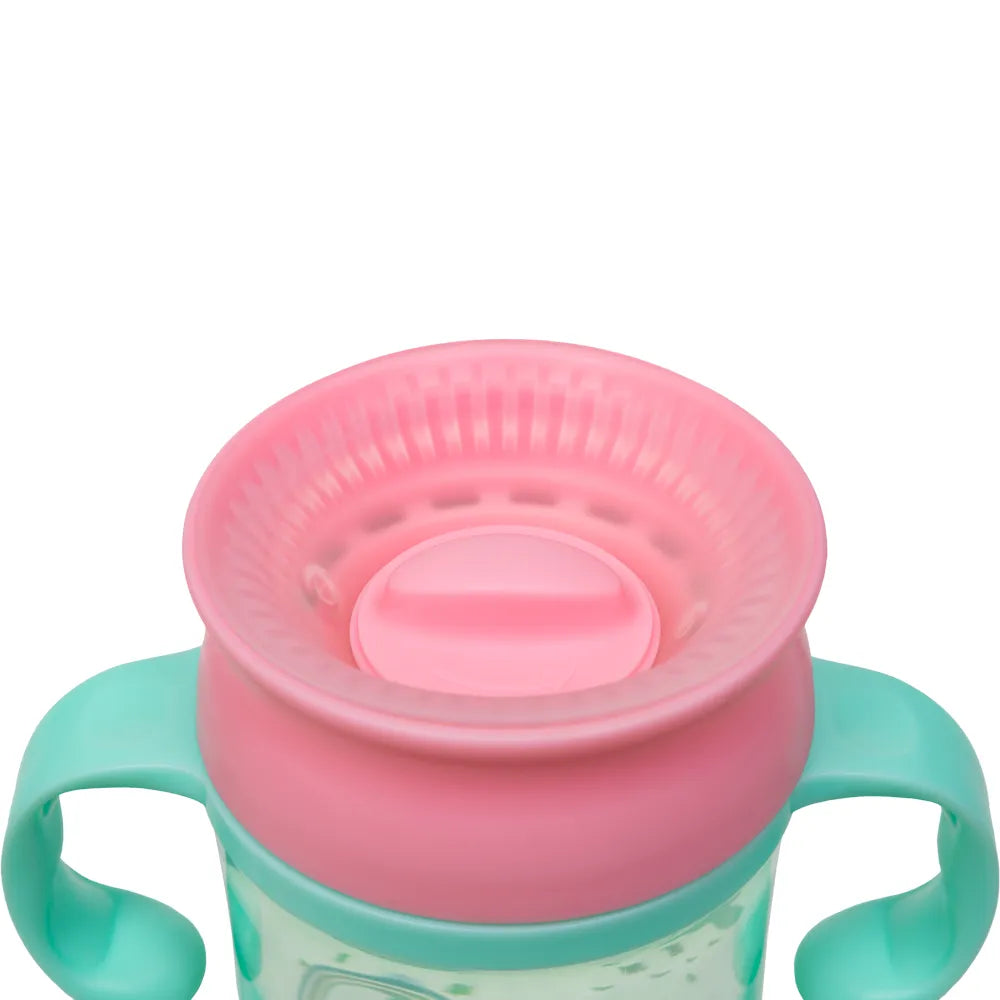 Copo de Treinamento 360 Buba Zoo 300 ml Antivazamento com Alça +12 Meses