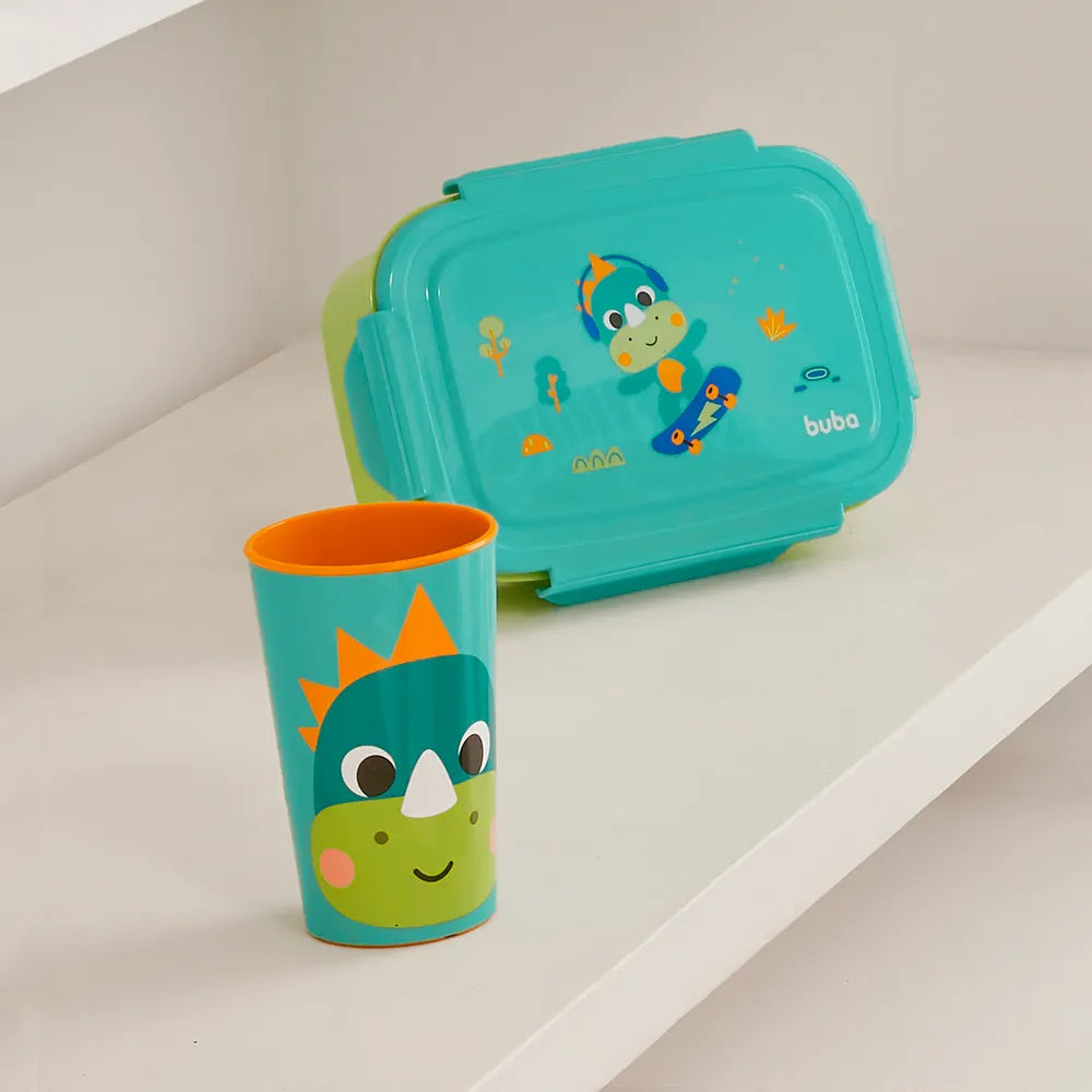 Pote Bentô Box Buba Zoo 600 ml em Aço Inox com Divisória
