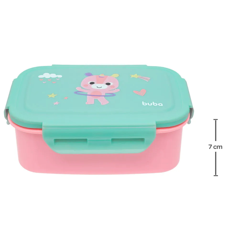 Pote Bentô Box Buba Zoo 600 ml em Aço Inox com Divisória