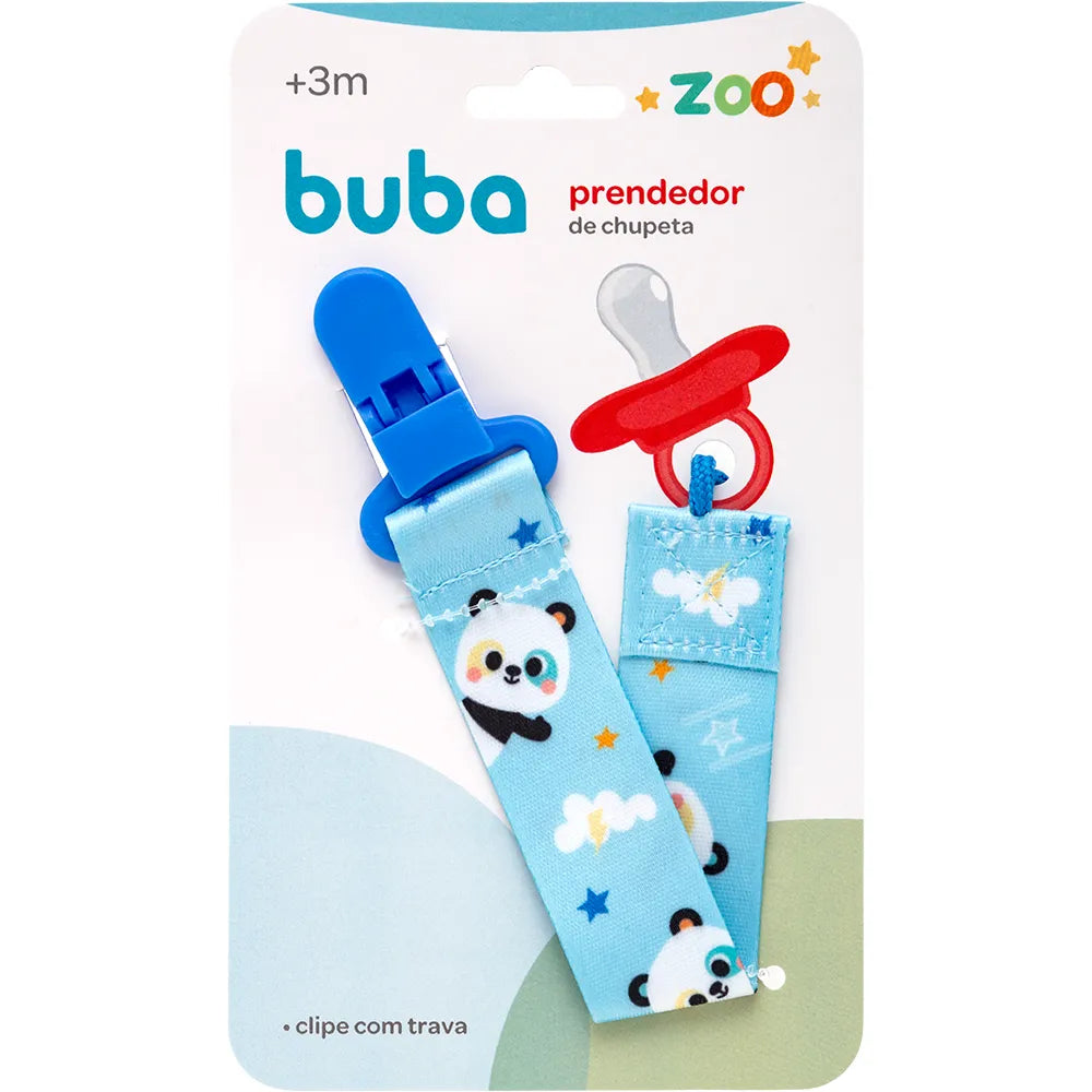 Prendedor de Chupeta Infantil Buba Zoo +3M Livre de BPA