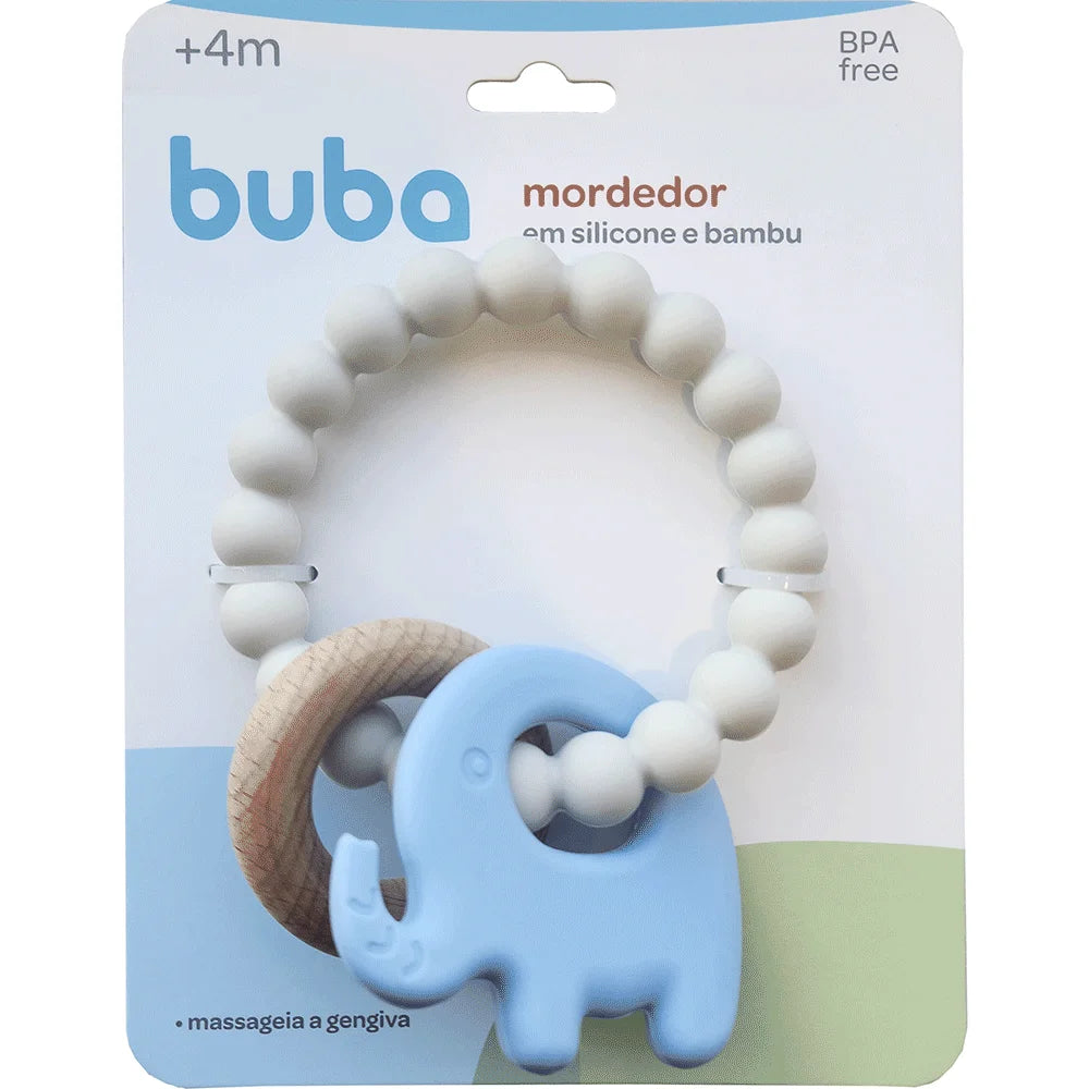 Mordedor Buba Elefante Em Silicone e Bambu +4M