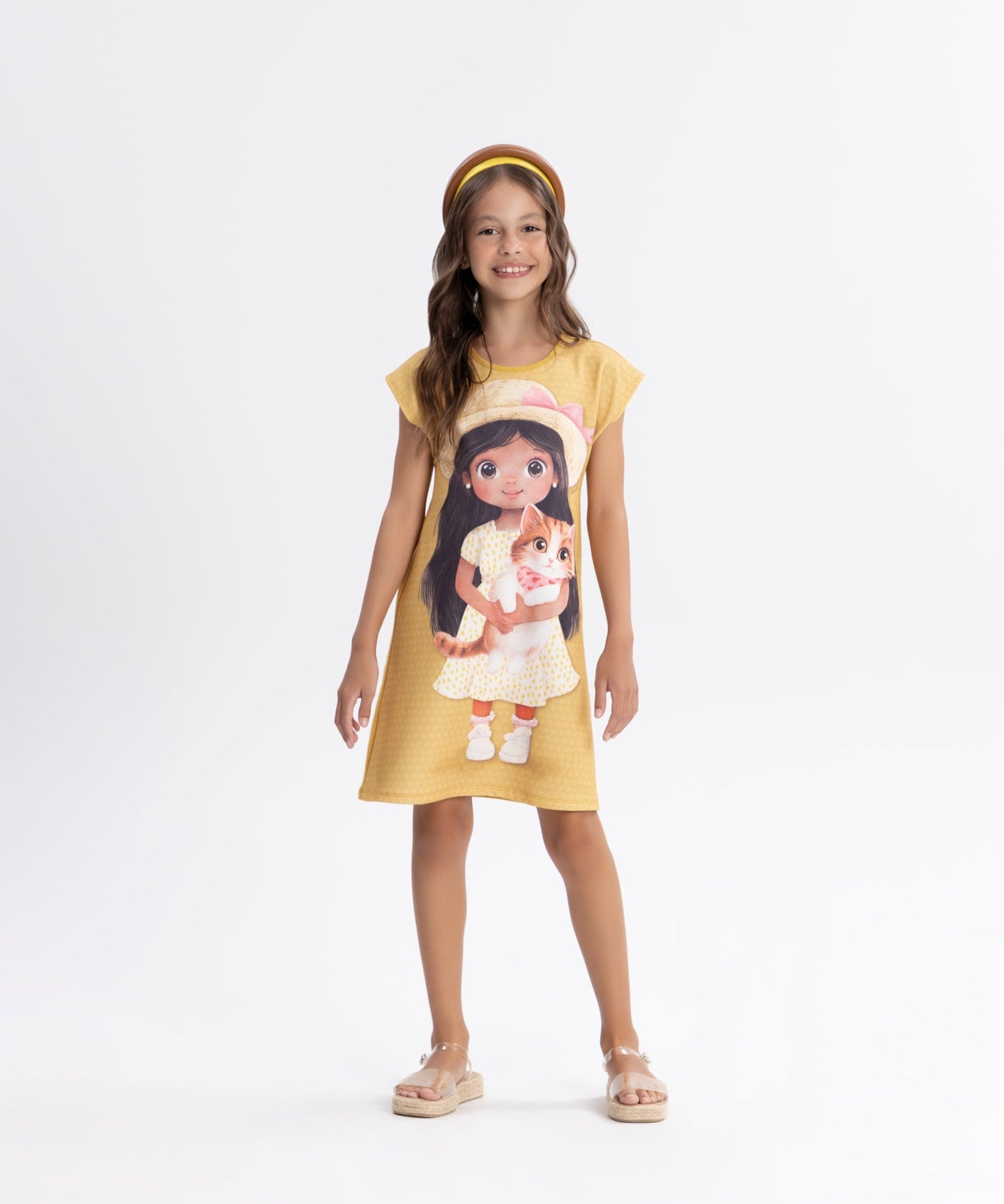 Vestido Alakazoo Infantil Menina e o Gatinho