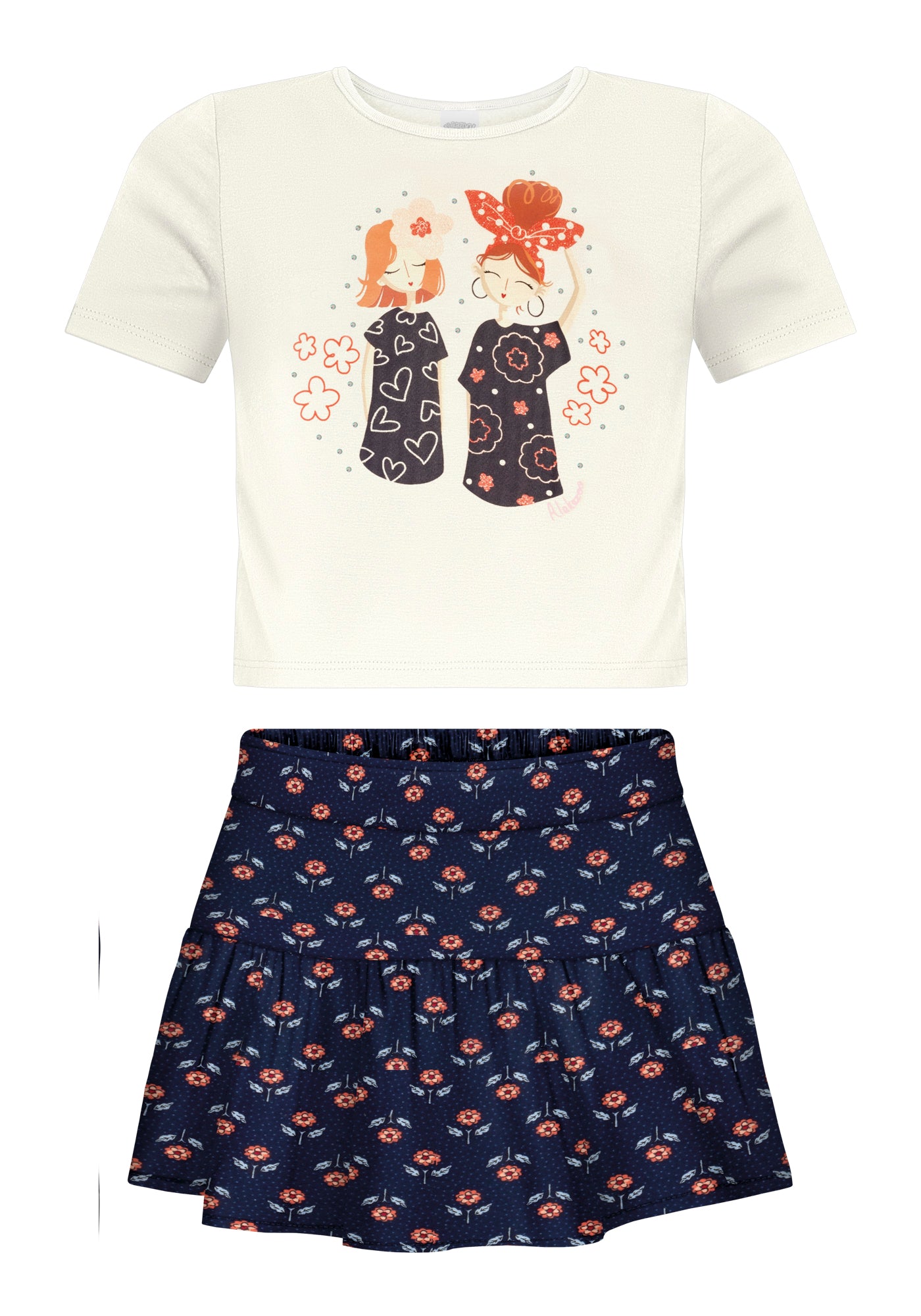 Conjunto Alakazoo Infantil Menina Bonecas Mini Flor