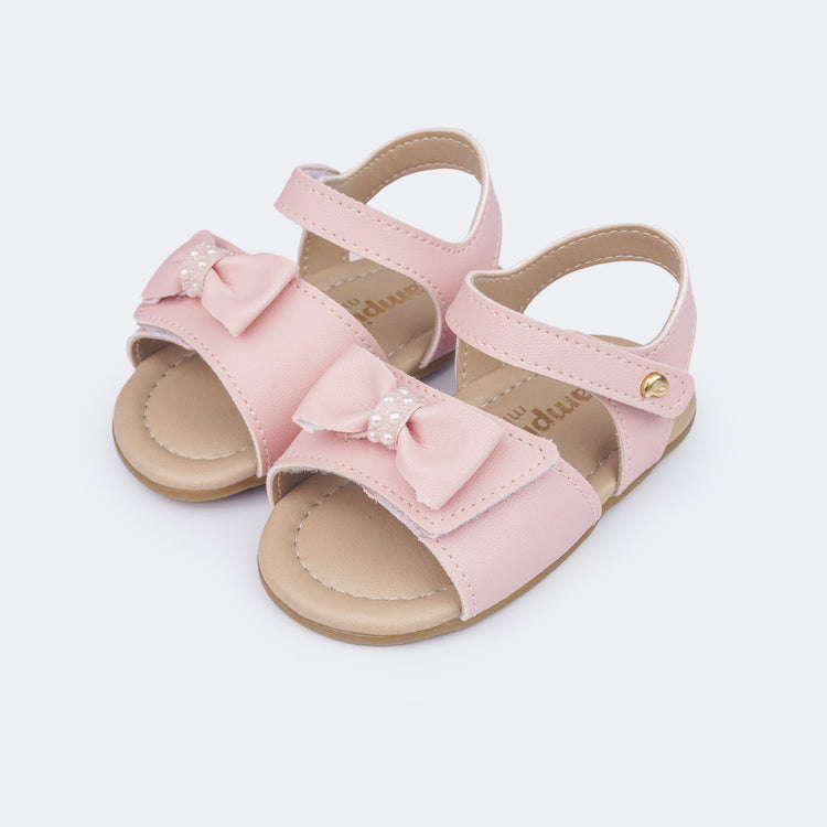 Sandália de Bebê Pampili Nana Laço com Pérolas