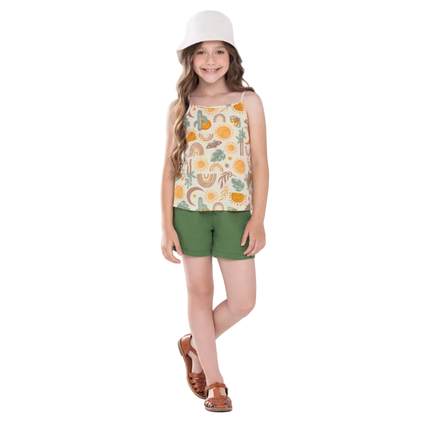 Conjunto Feminino Alakazoo Estampado Sol e Arco-Íris