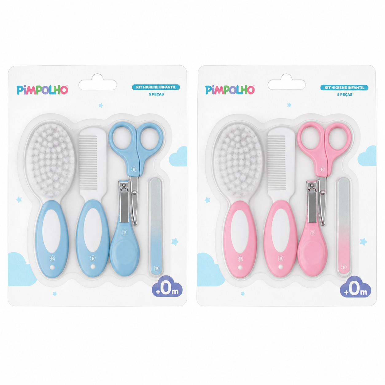Kit Cuidados e Higiene para Bebê Pimpolho 5 Peças 0+ Meses