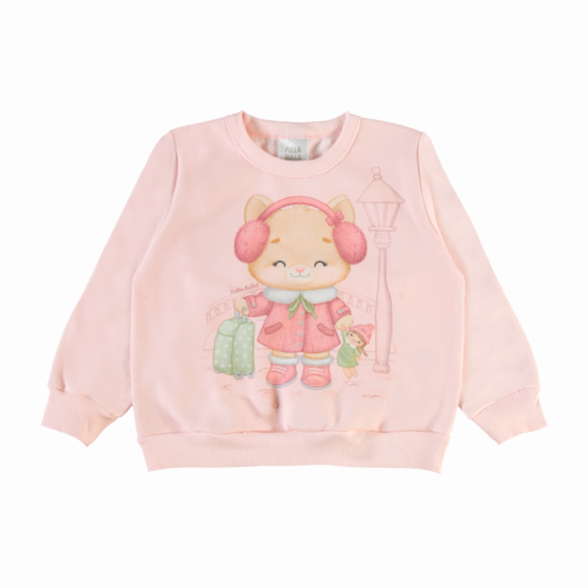 Conjunto Infantil Feminino Pulla Bulla Gatinha de Fone Estiloso