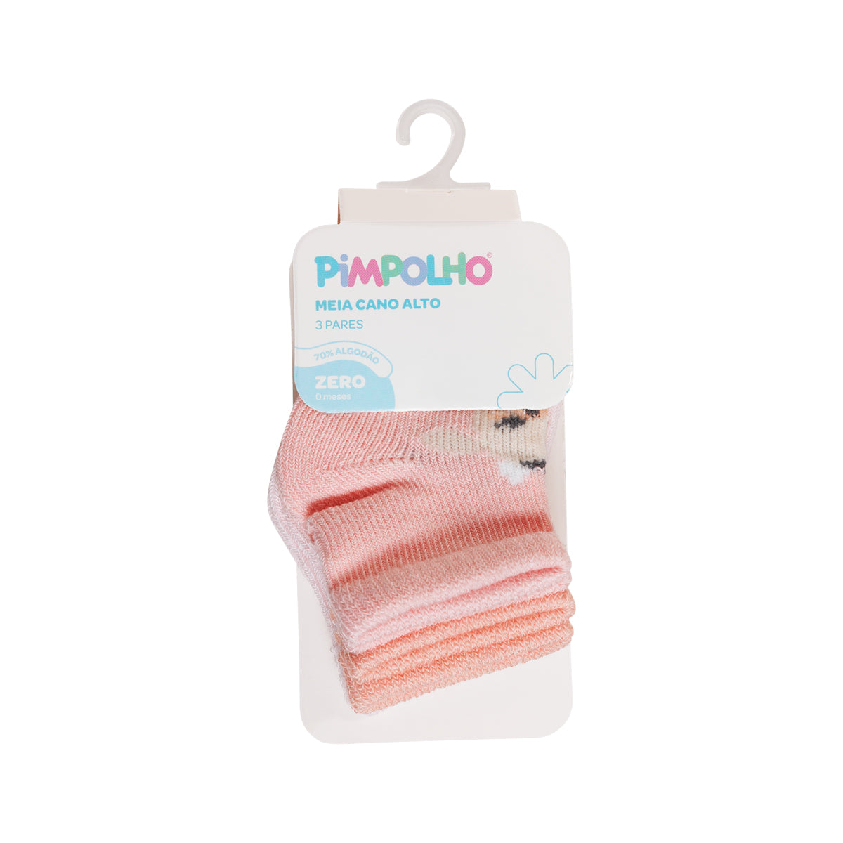 Kit Meia Infantil Feminina Pimpolho Colorida RN / Prematuro - Conforto e Proteção com 3&nbsp;Pares