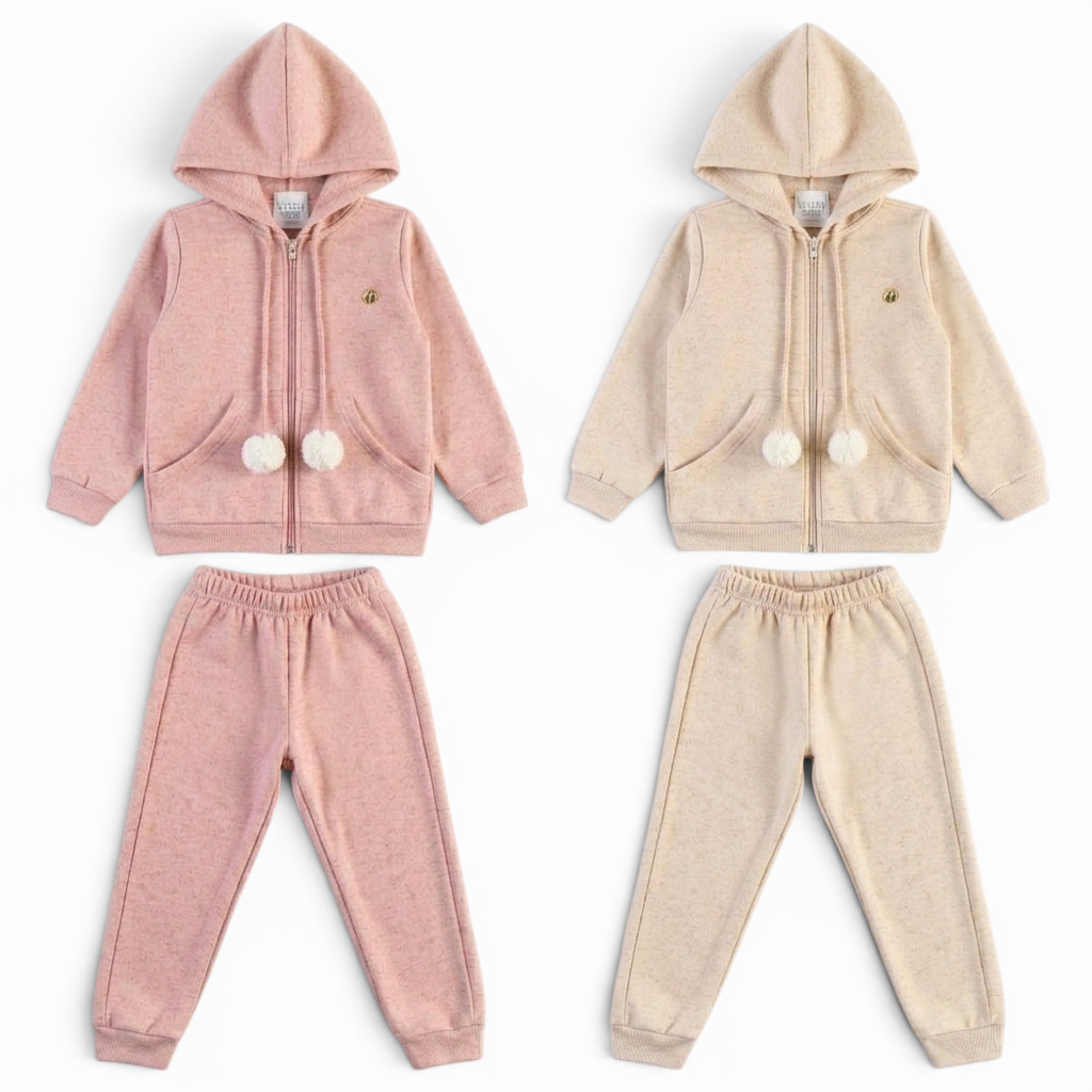 Conjunto Infantil Feminino Pulla Bulla Básico com Pingente de Ursinha