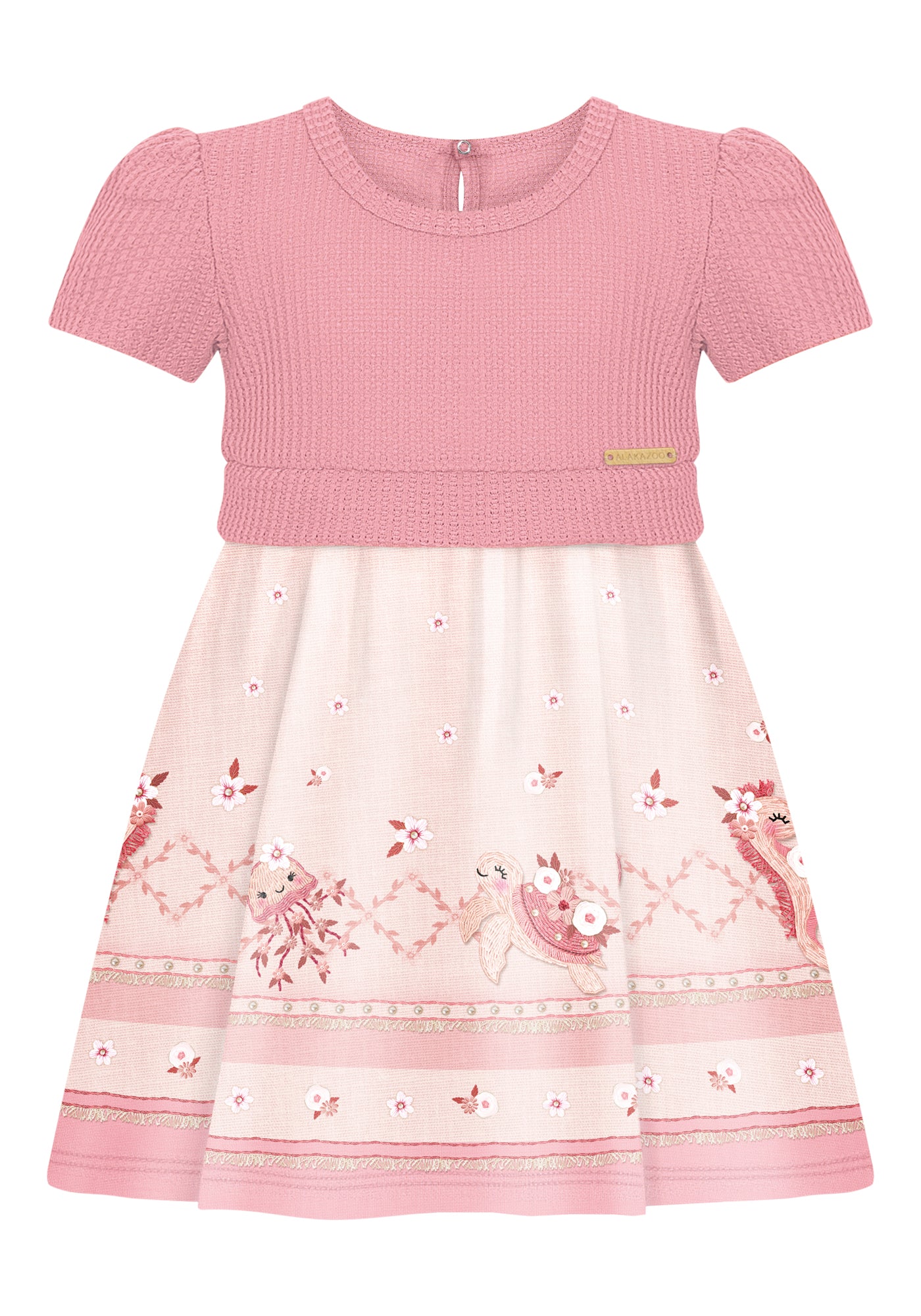 Vestido Infantil Alakazoo Tartaruga e Polvo