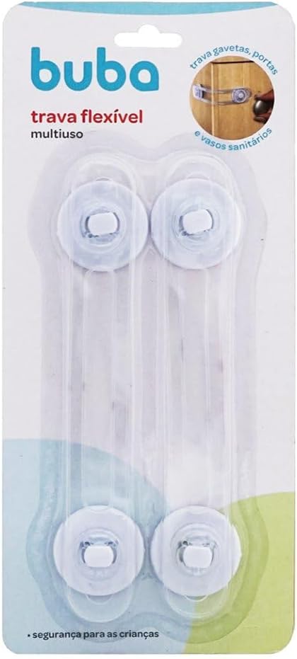 Kit Travas Flexíveis Multiuso Buba para Gavetas e Portas Tamanho G 2 Unidades