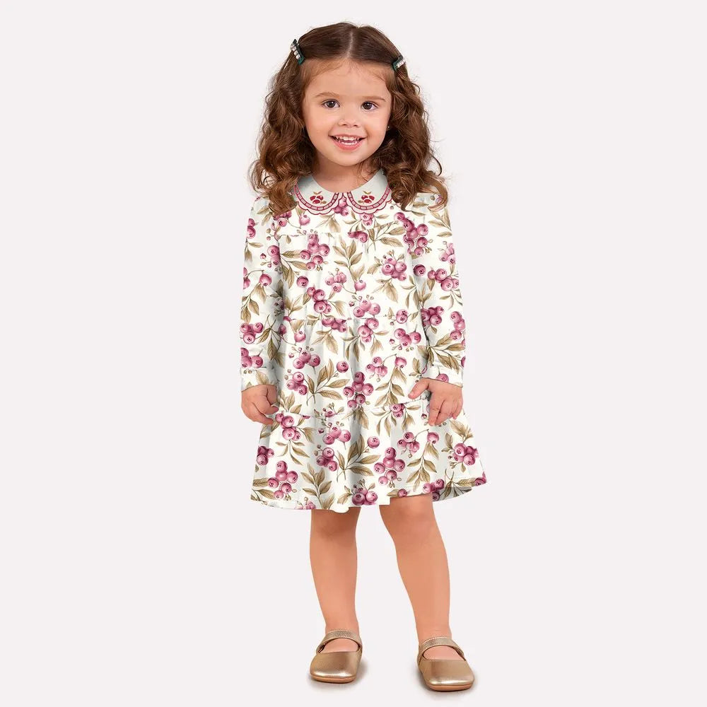 Vestido Manga Longa Milon Mirtilos Bordado
