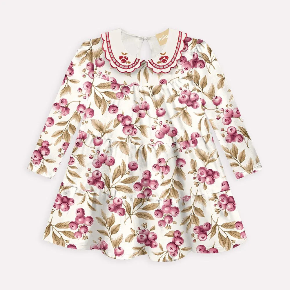 Vestido Manga Longa Milon Mirtilos Bordado