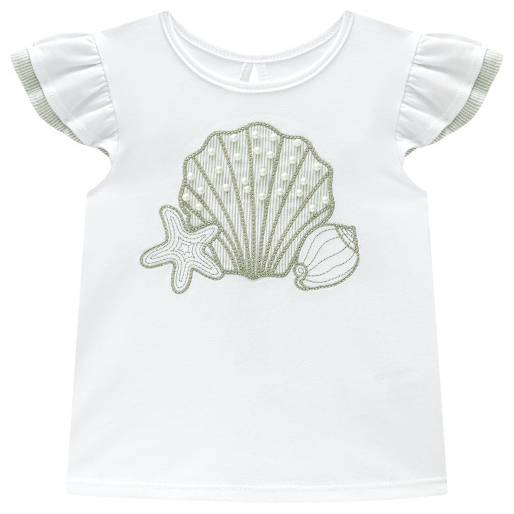 Conjunto Milon Infantil Feminino Blusa Concha e Short Laço