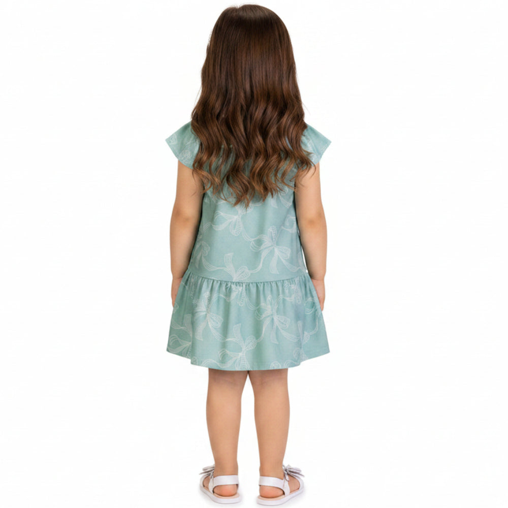 Vestido Infantil Milon Laços e Pérolas Elegante