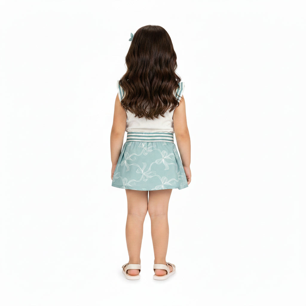 Conjunto Feminino Infantil Milon Laços e Short-Saia