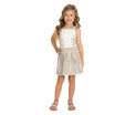 Conjunto Infantil Feminino Milon Floral Vazado  Cropped e Short Saia