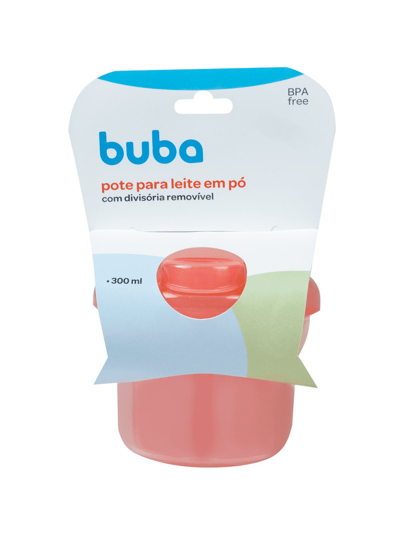 Pote Para Leite Em Pó Buba com Divisória Removível 300ml Livre de BPA