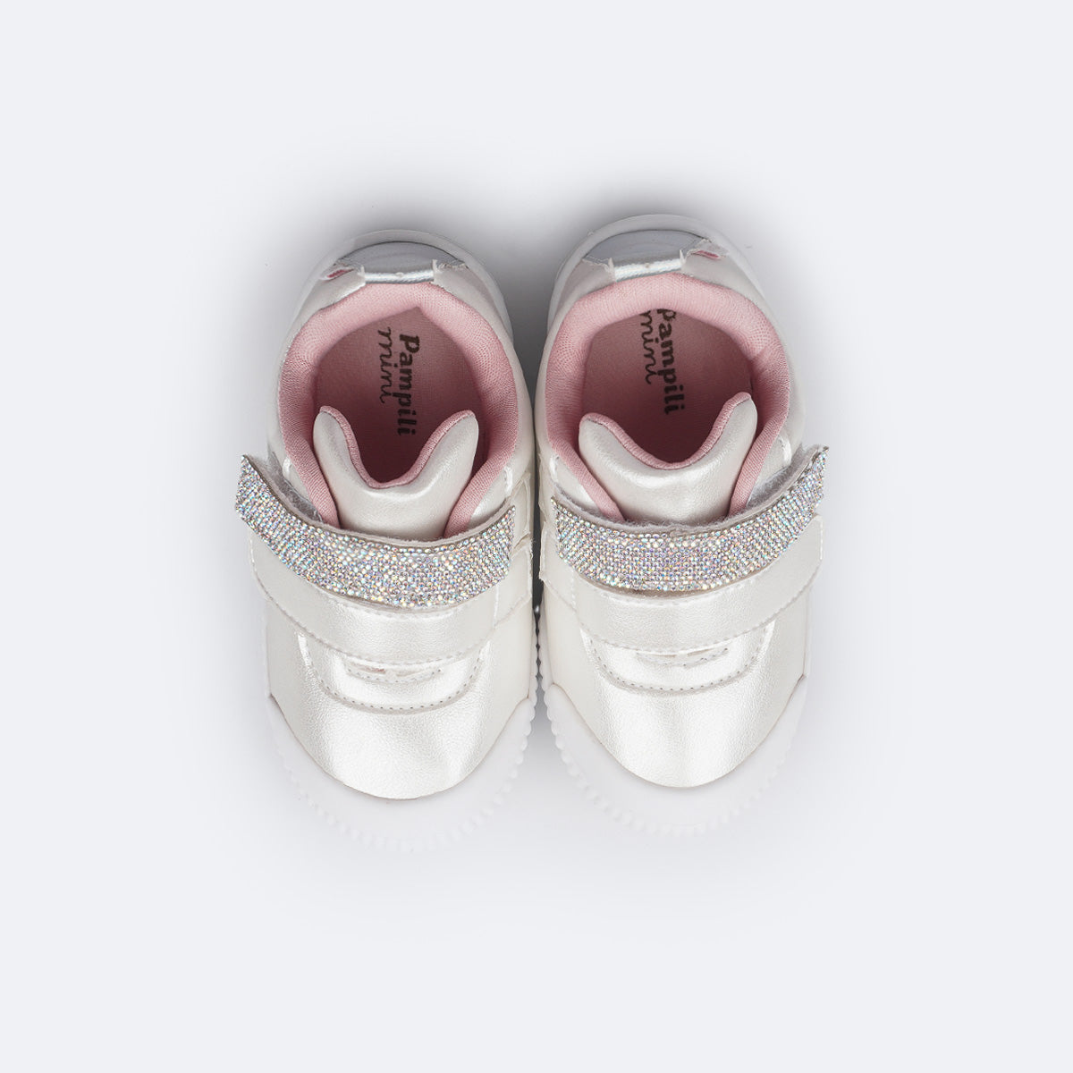 Tênis Infantil Feminino Pampili Yuyu Manta de Strass com Velcro