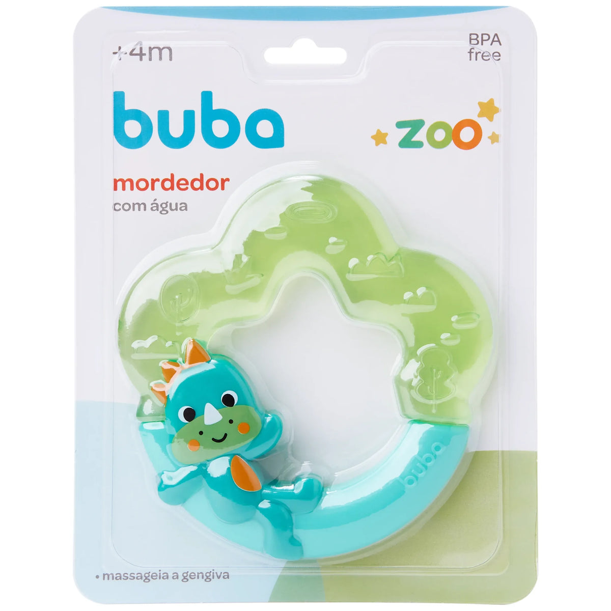 Mordedor com Água Buba Linha Zoo Personagens Alívio Gengiva 4 Meses+