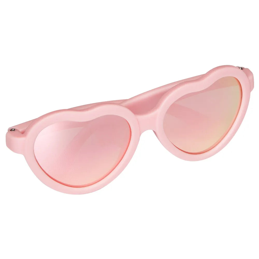 Óculos de Sol Infantil Buba Rosa Coração com Armação Flexível e Proteção UVA/UVB