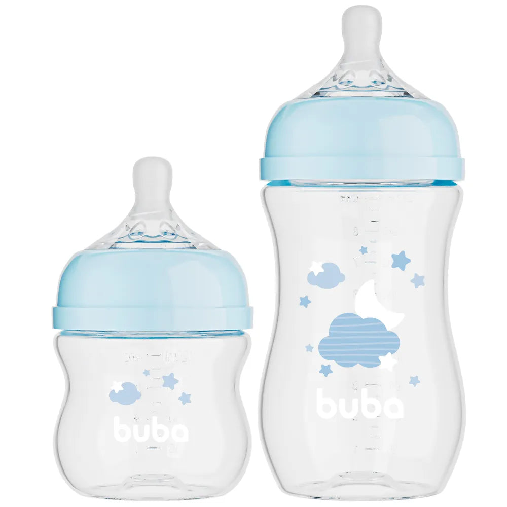Kit Mamadeiras Buba Easy Flow Nuvem Anticólica com 2 Unidades