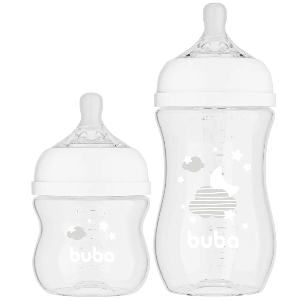 Kit Mamadeiras Buba Easy Flow Nuvem Anticólica com 2 Unidades