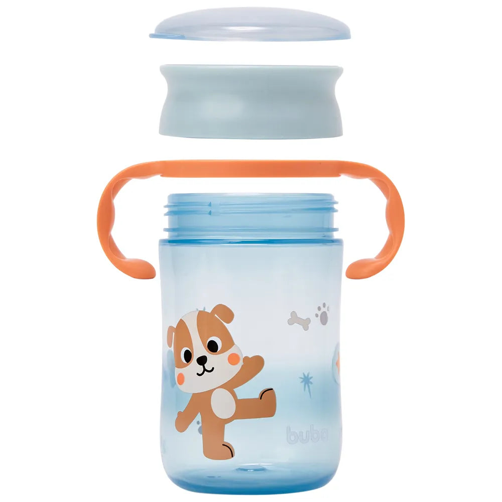 Copo de Treinamento 360 Buba Zoo 300 ml Antivazamento com Alça +12 Meses