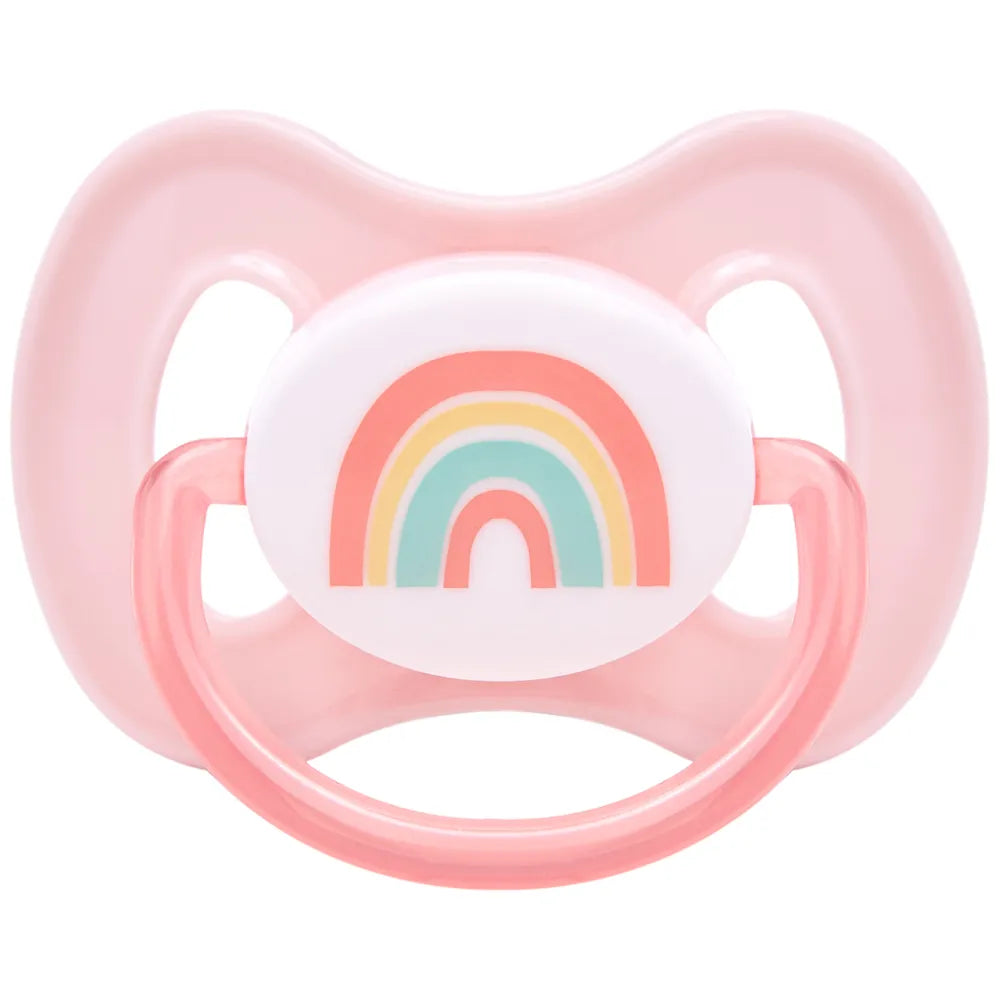 Chupeta Buba Comfort Magic Arco-Íris Tam 2 Bico Simétrico de Silicone