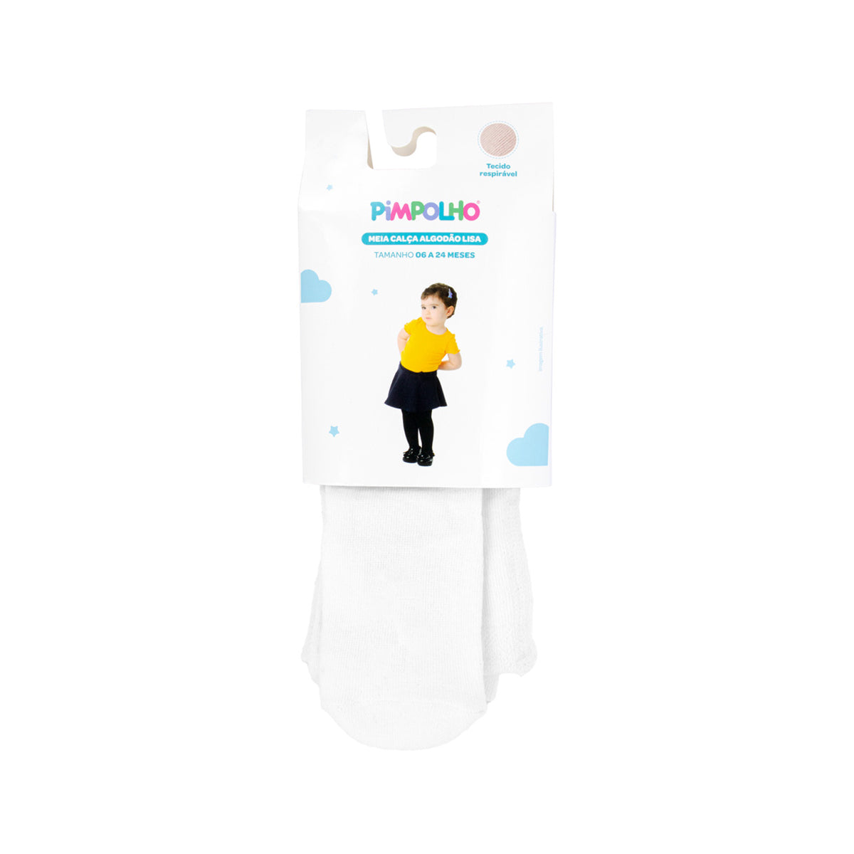 Meia-Calça Infantil Pimpolho Algodão Lisa e Confortável