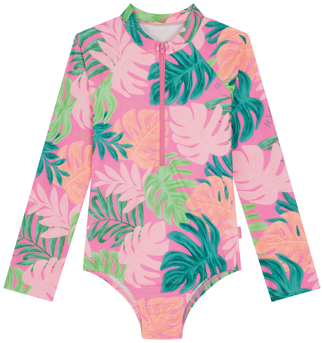 Maiô Infantil Feminino Estampado Kamylus Tchibum com Proteção UV50+