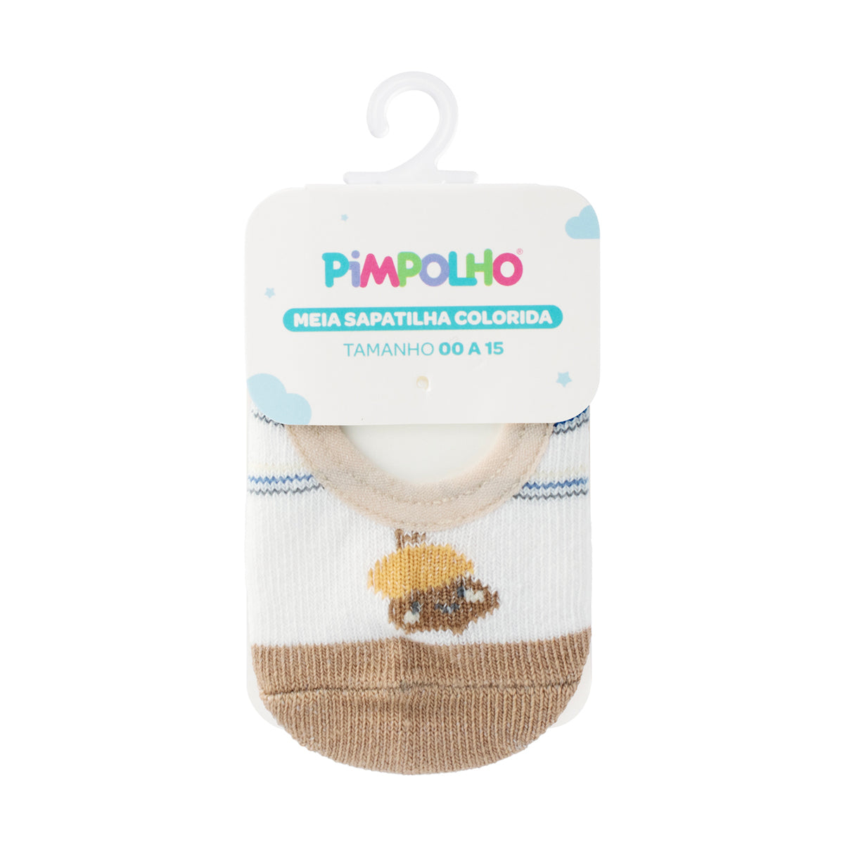 Meia Sapatilha Infantil Masculina Pimpolho Colorida 00 a 06 Meses