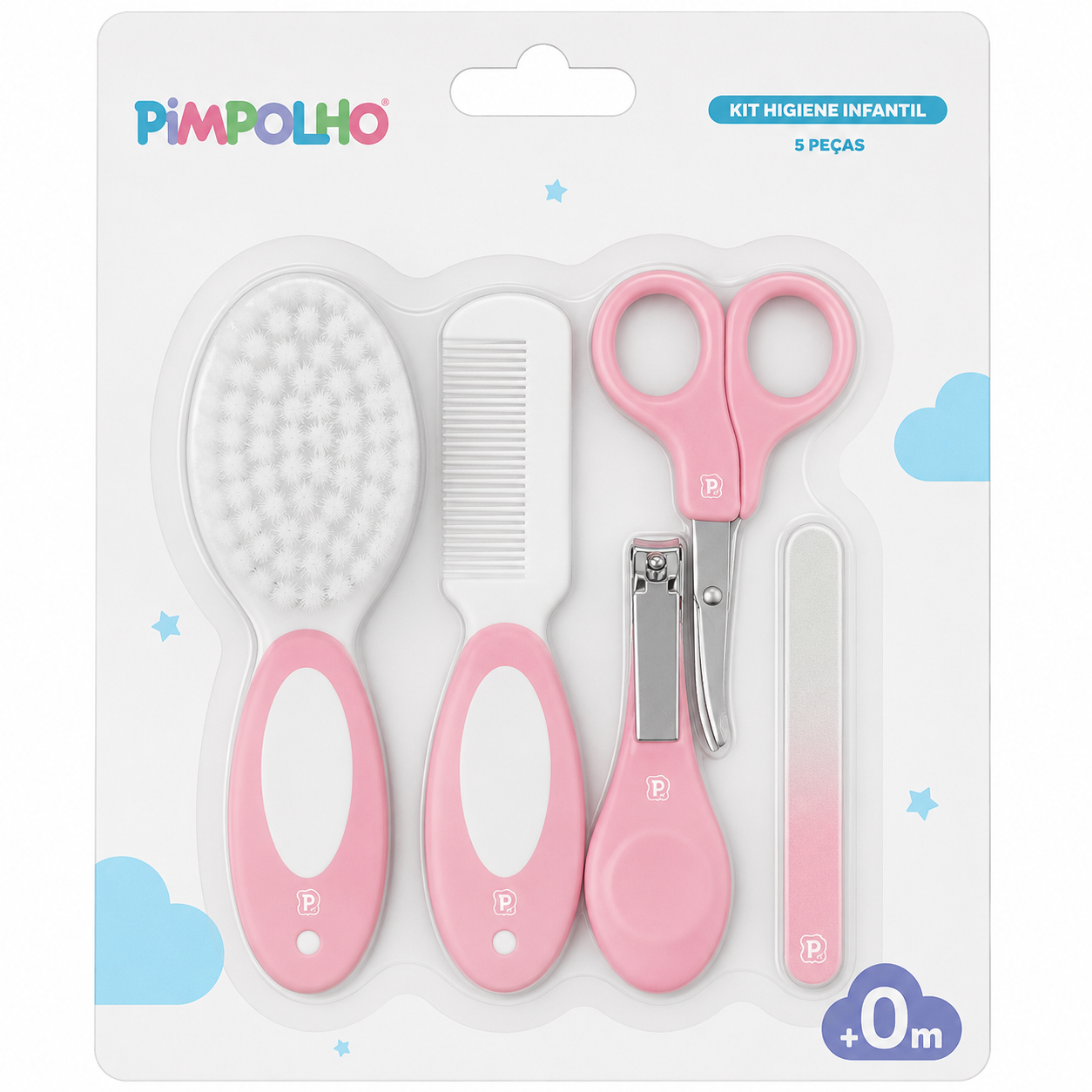 Kit Cuidados e Higiene para Bebê Pimpolho 5 Peças 0+ Meses