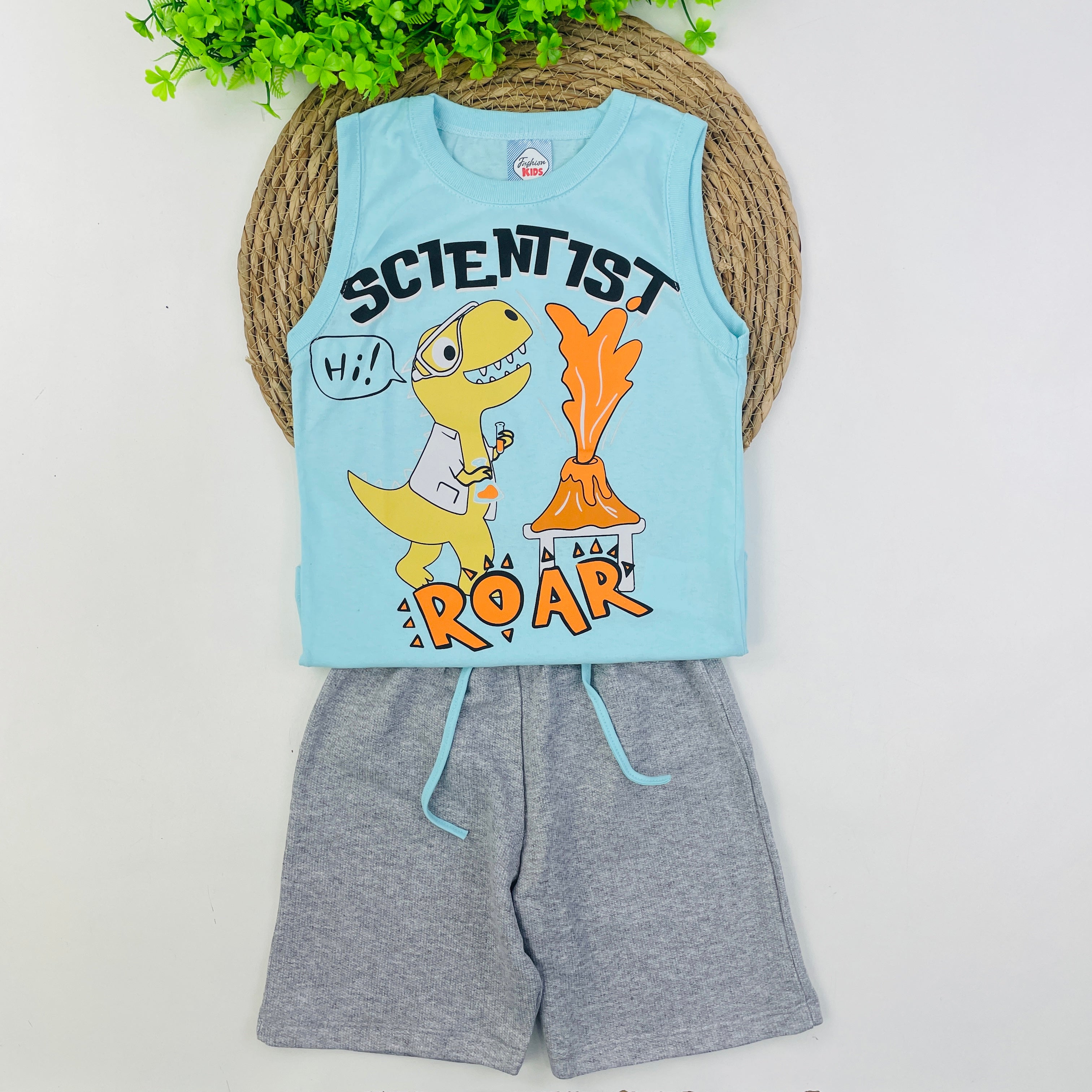 Conjunto Fashion Kids Infantil Masculino Scientist Roar