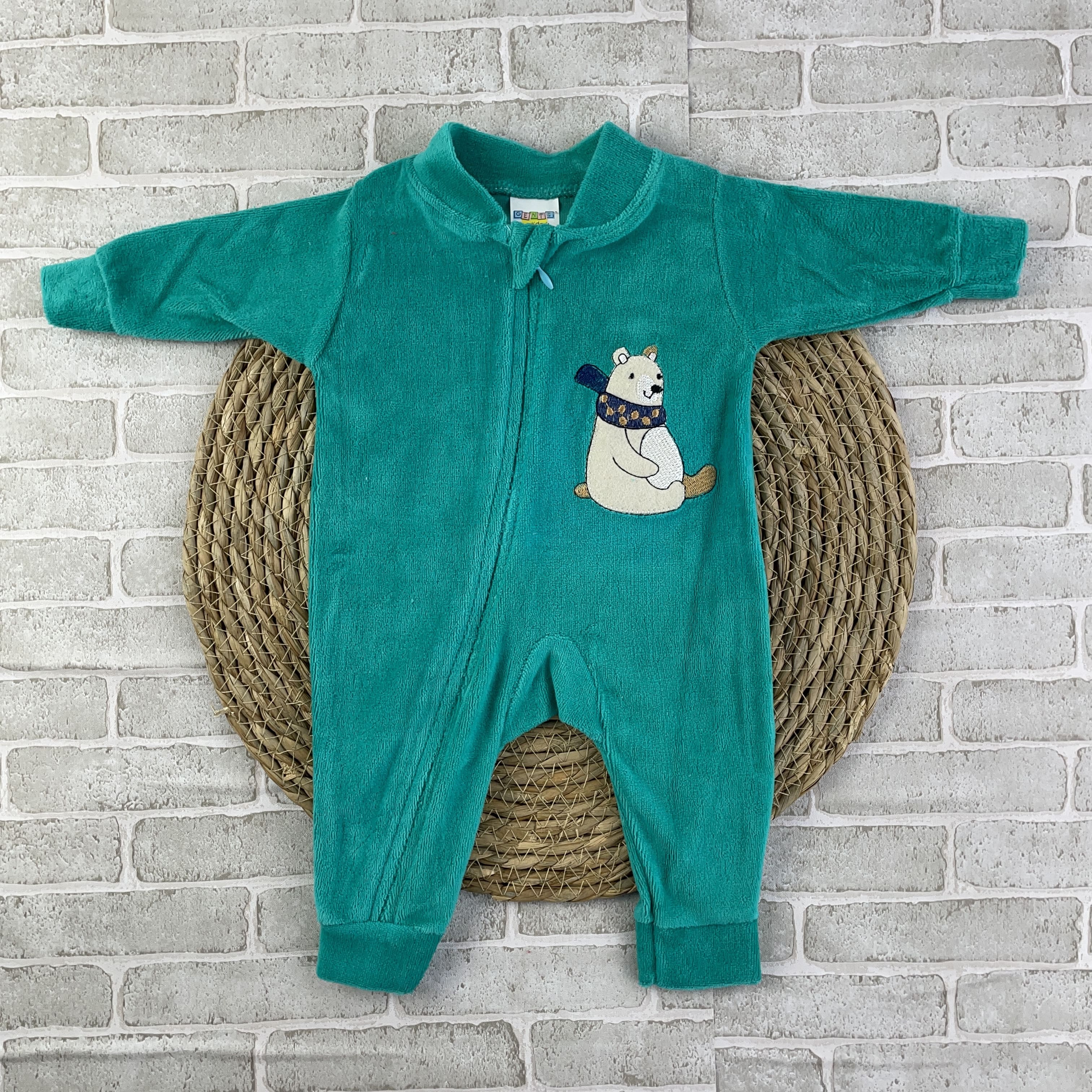 Macacão Bebê Plush Gente Miúda Bordado com Zíper Confortável Infantil