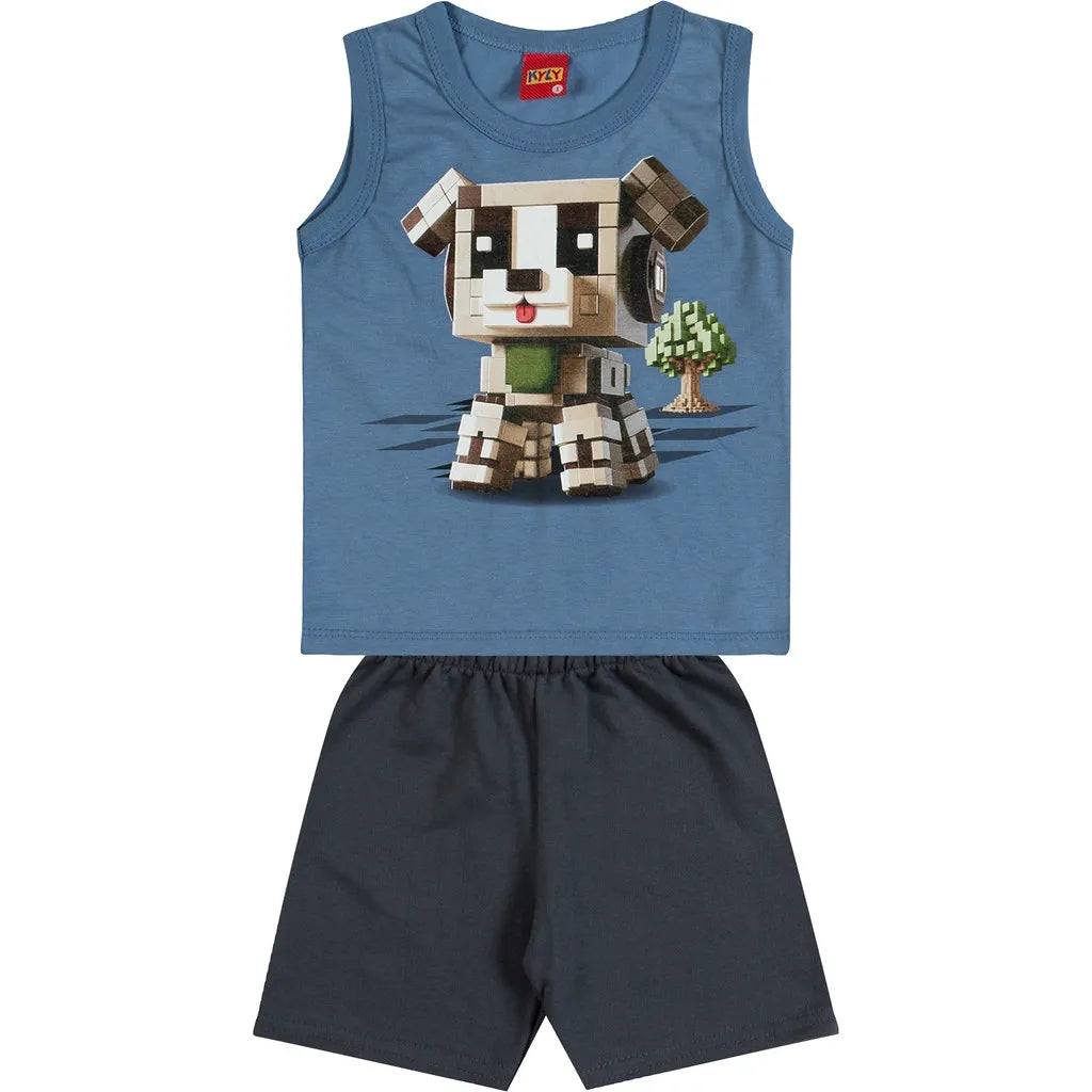 Conjunto Kyly Cachorro Minecraft