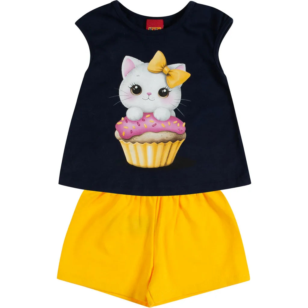 Conjunto Kyly Gatinha Cupcake