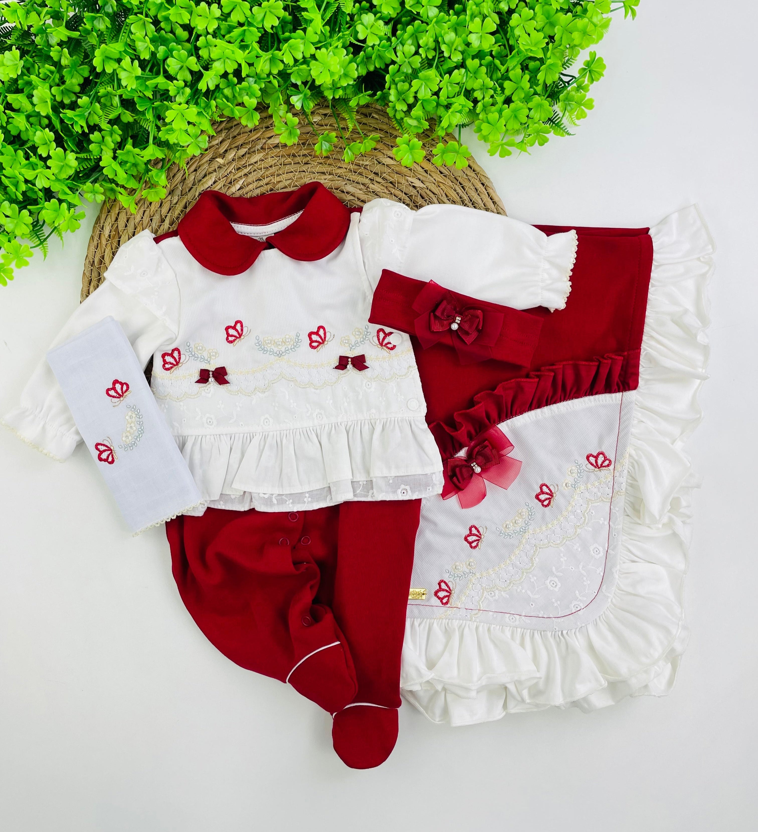 Saida De Maternidade Pipoquinhas Baby Borboletas 4 Peças