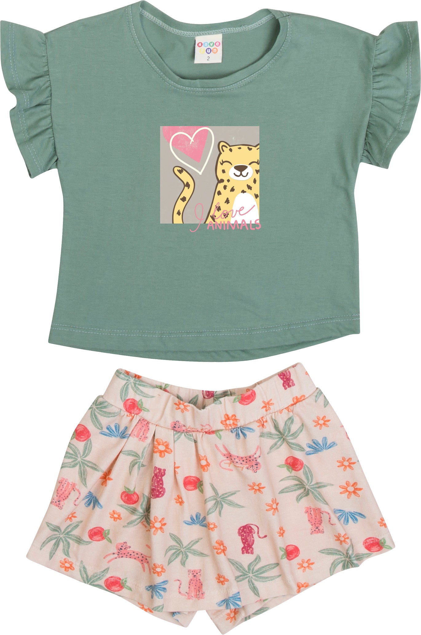 Conjunto Have Fun Infantil Selva Meia Malha Cotton Digital