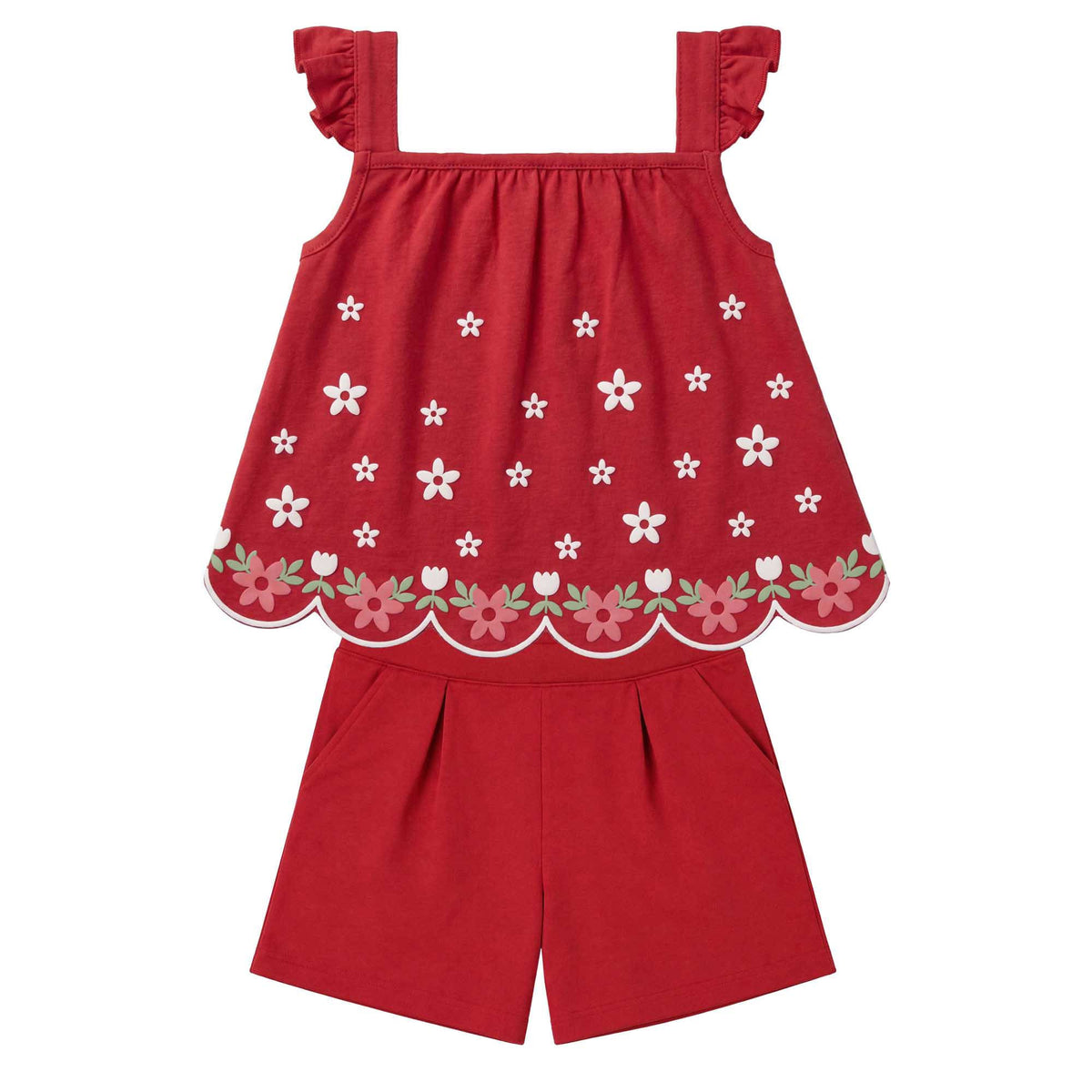 Conjunto Bebê Feminino Regata e Short Kyly Florzinhas