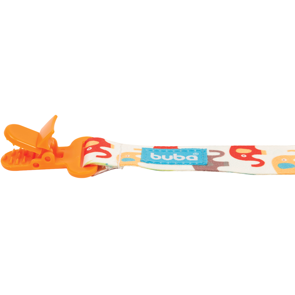 Prendedor de Chupeta Infantil Buba Baby Elefantinhos Seguro 3 Meses+