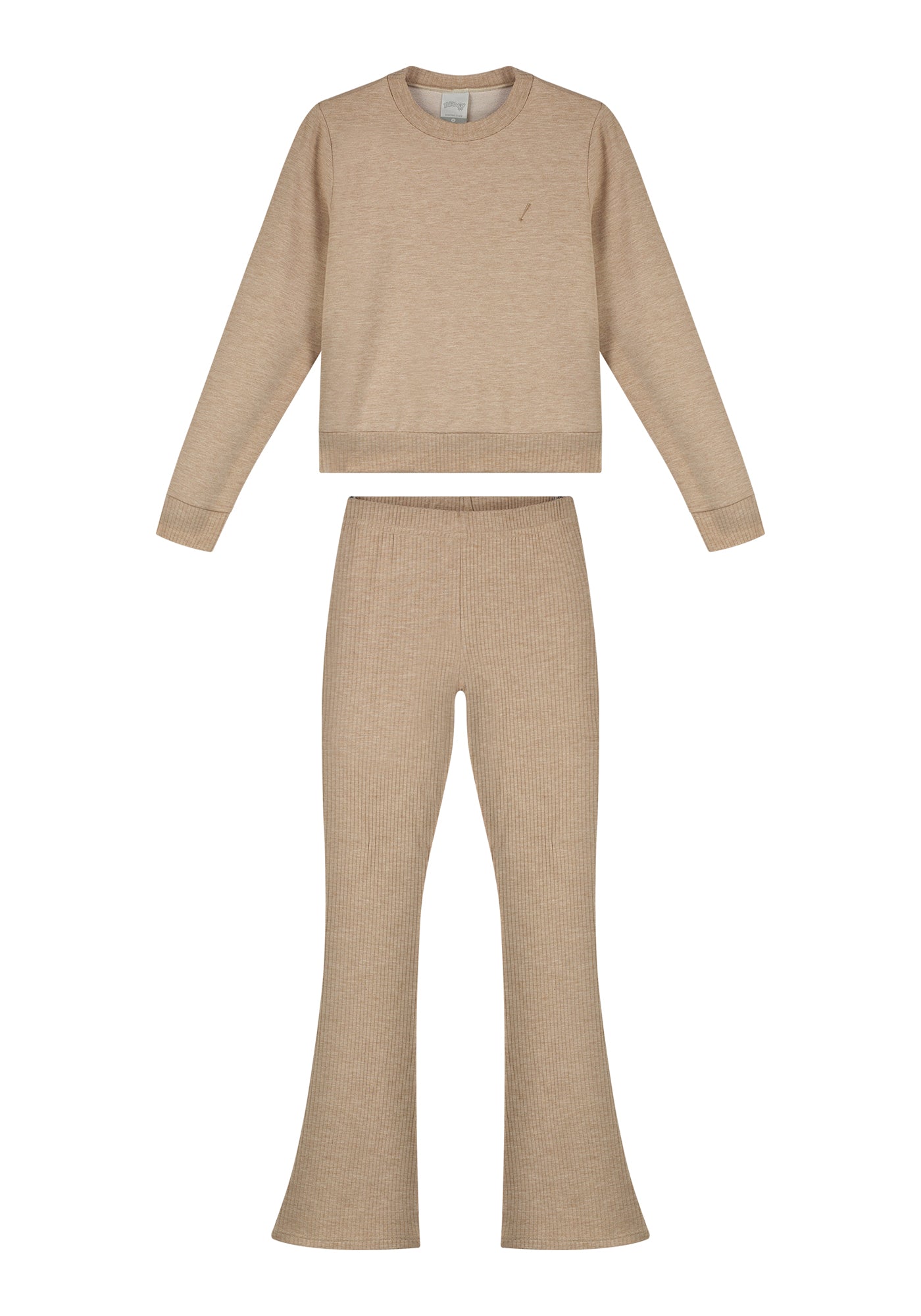 Conjunto Infantil Feminino Alakazoo - Malha Canelada e Calça Flare
